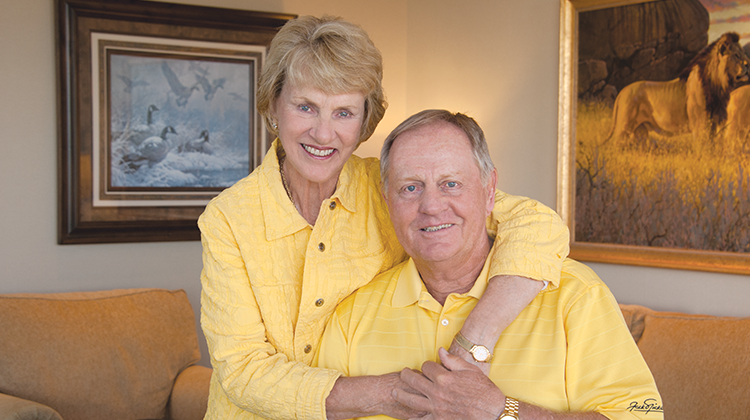 Jack and Barbara wearing their trademark golden yellow