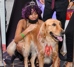 Carlin Prom Attendees With Pet Therapy Dogs