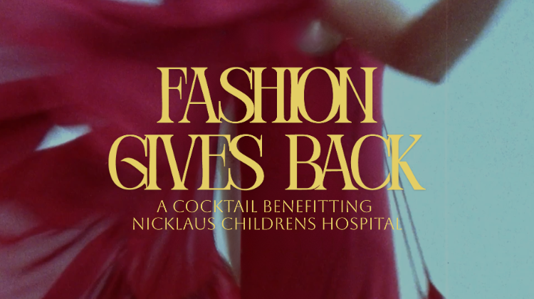 Our host speaking at Fashion Gives Back