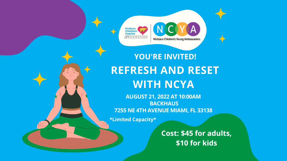Sunday, August 21 is Refresh and Reset with NCYA. 