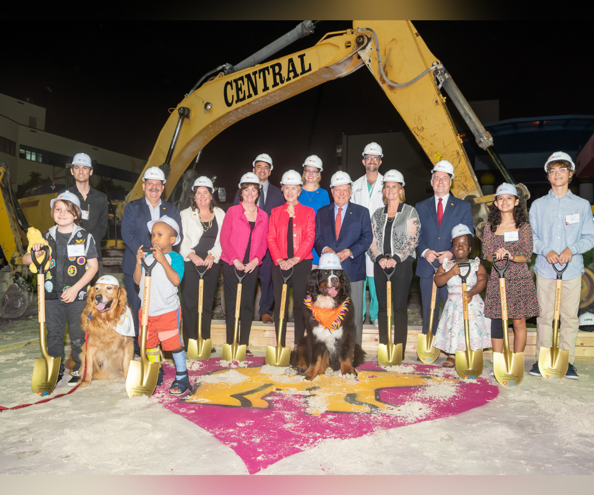 Surgical Tower Groundbreaking Group photo with shovels in hand